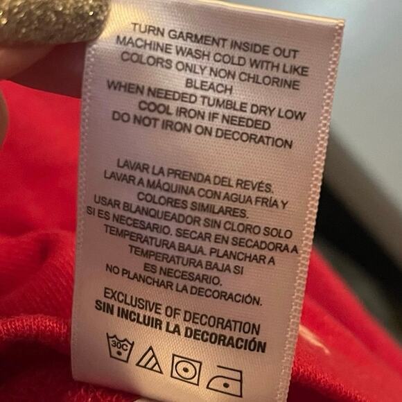 Champion Cherry Red Logo Print Sweatshirt Short Style XL Cotton Blend Streetwear - Picture 6 of 9